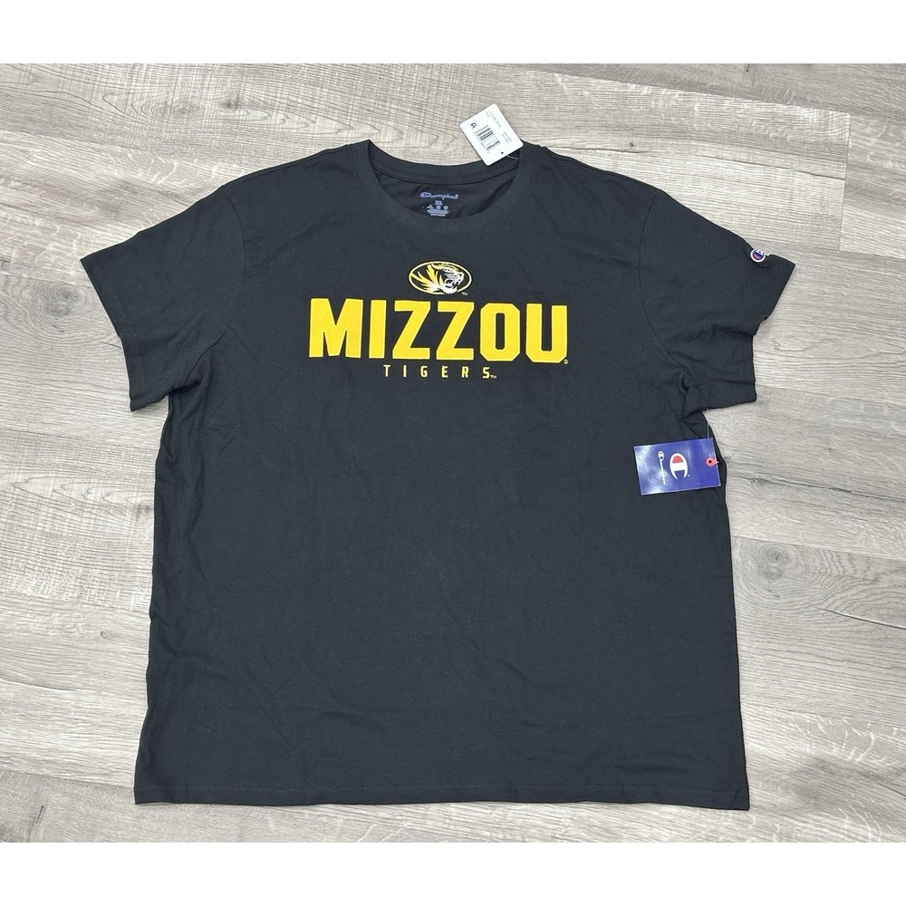 Champion NCAA Missouri Tigers Mizzou Adult Short Sleeve Embroidered T-Shirt XXL
